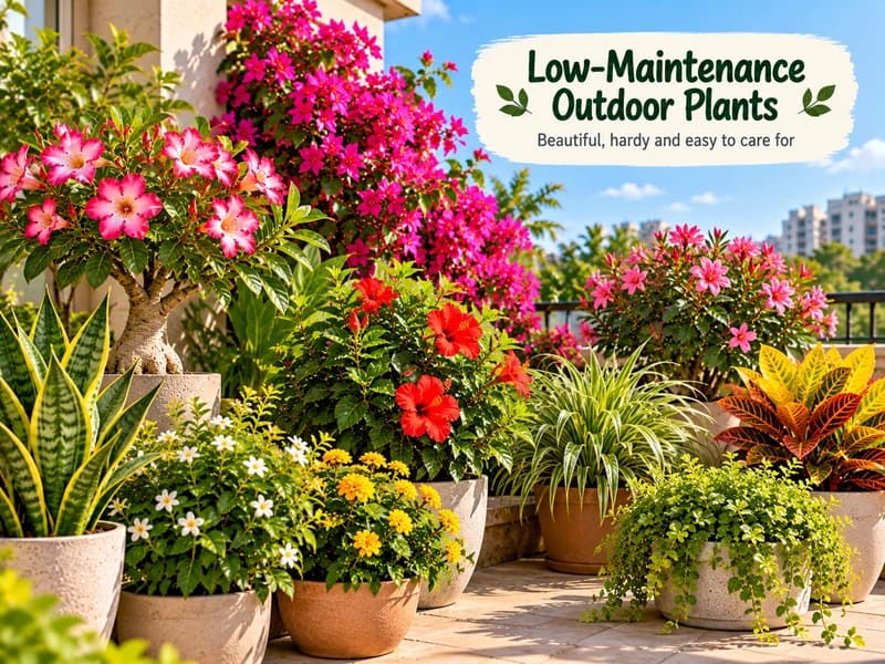 Easy-care low-maintenance outdoor plants