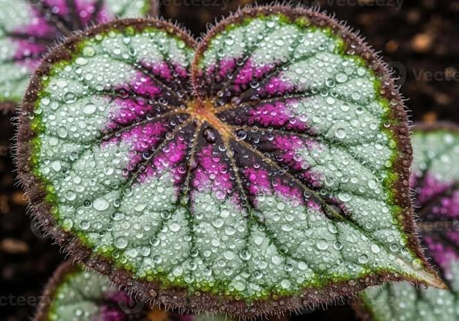 Close-up of colorful Begonia foliage