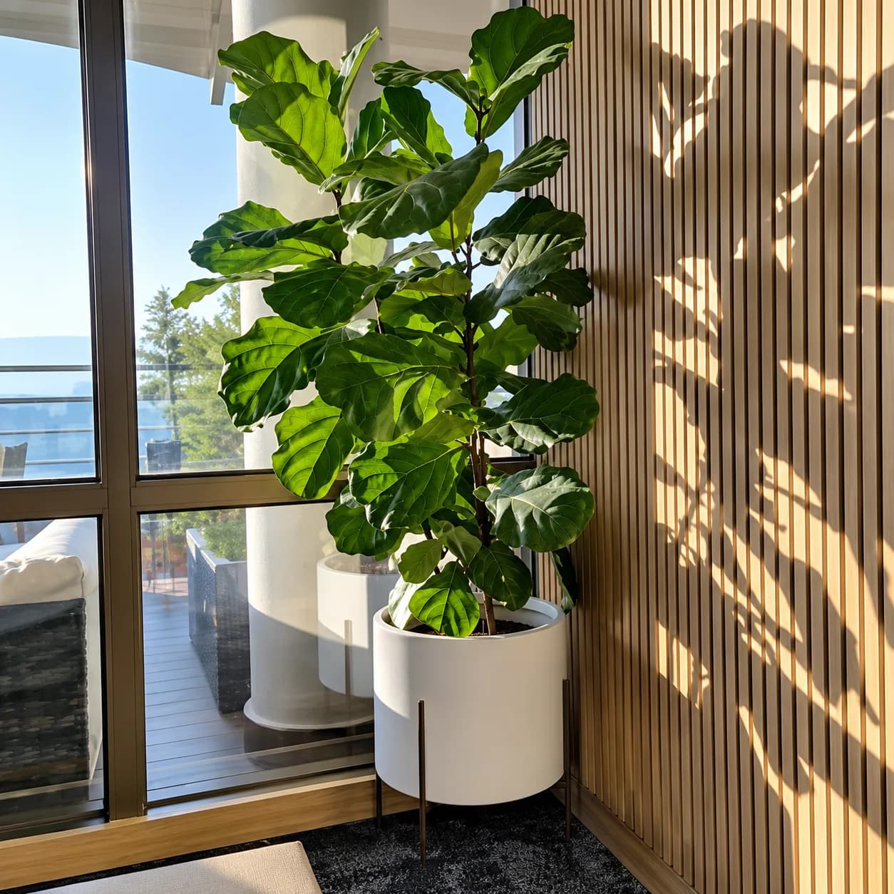 Fiddle Leaf Fig growing indoors in an Indian home