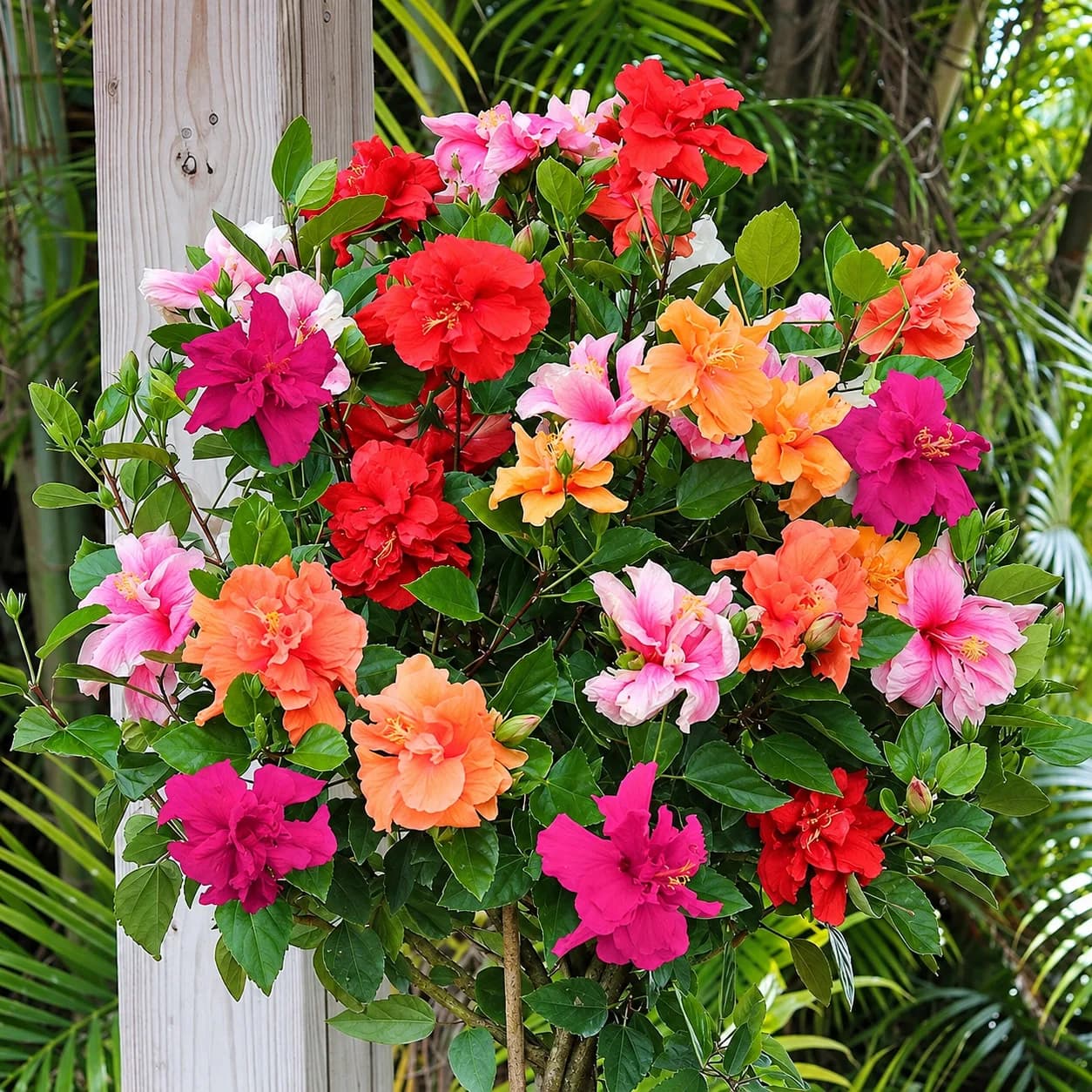 Close-up of colourful Hibiscus flowers