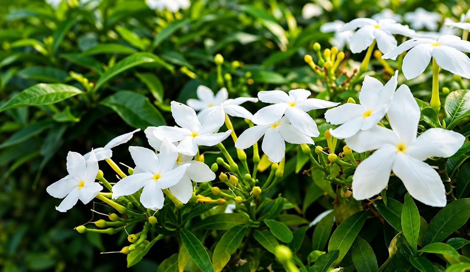 Close-up of fragrant white Jasmine flowers