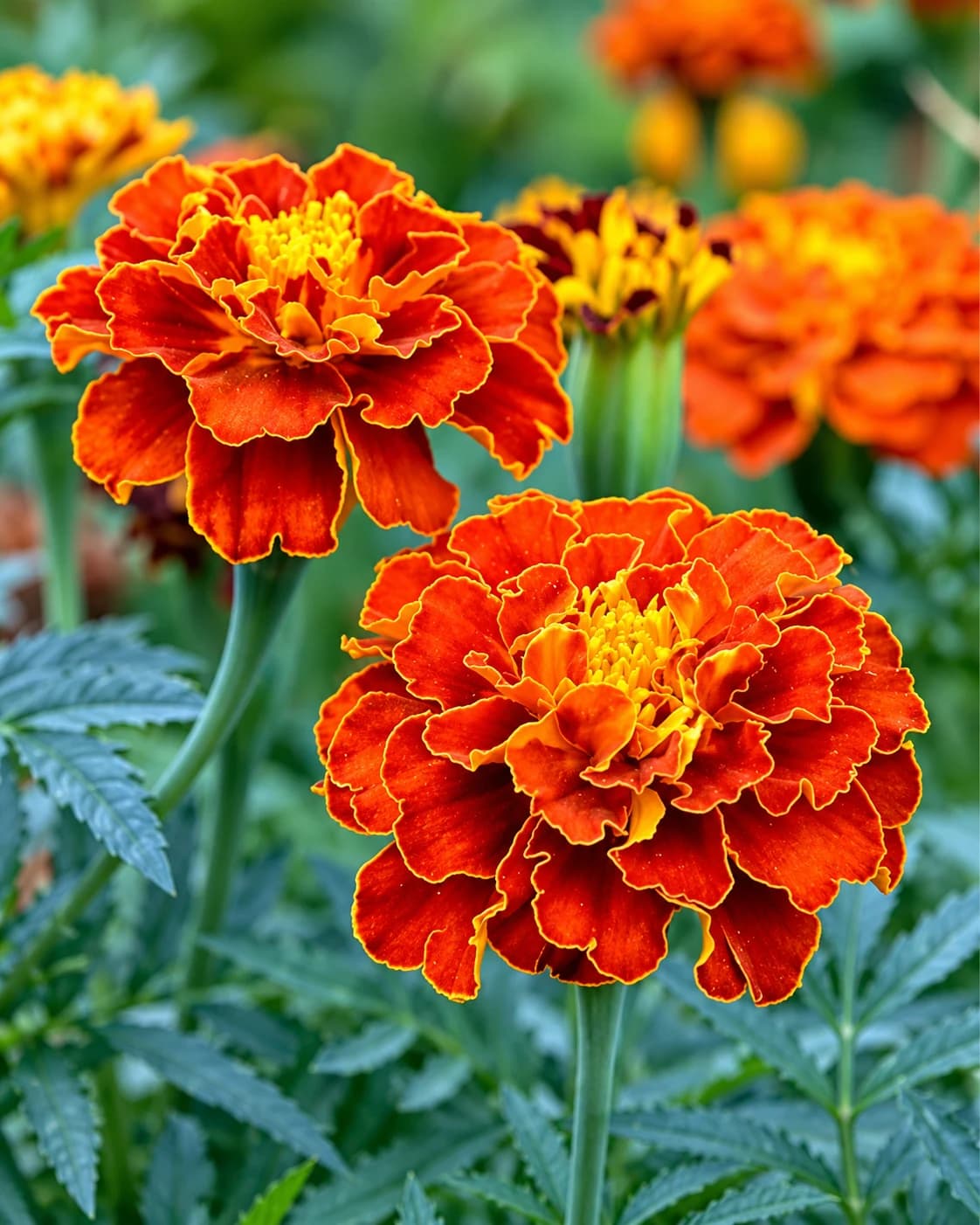 Close-up of colourful Marigold flowers