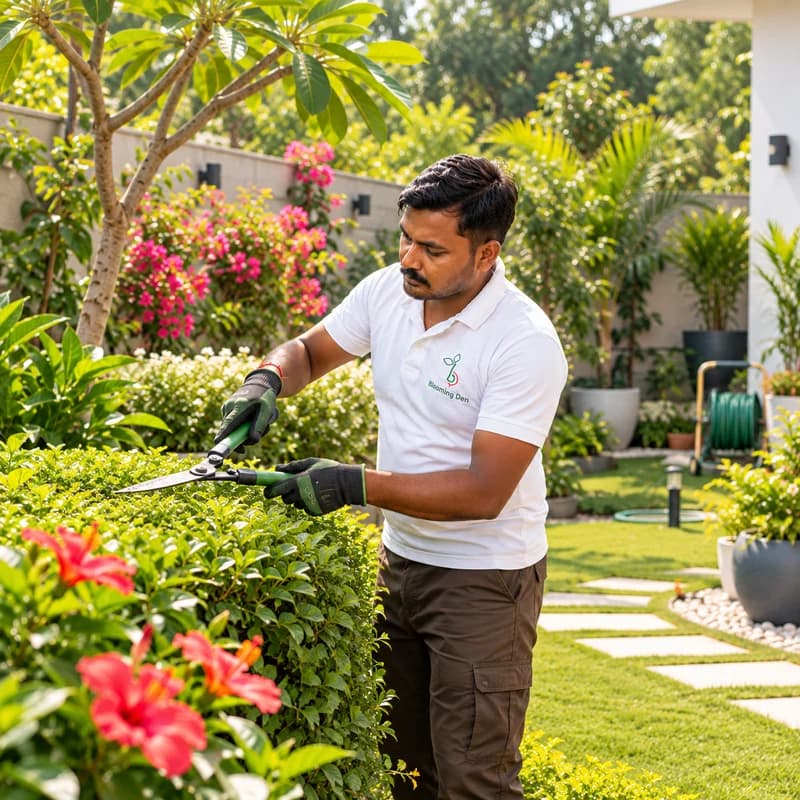 Well-maintained garden with healthy green plants