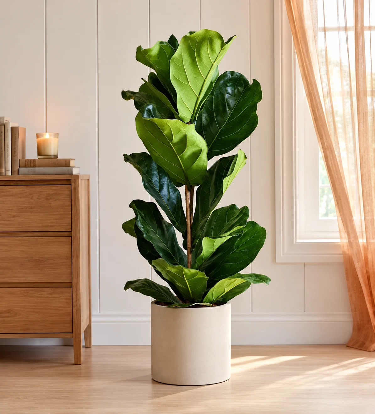 Healthy Fiddle Leaf Fig in an indoor pot