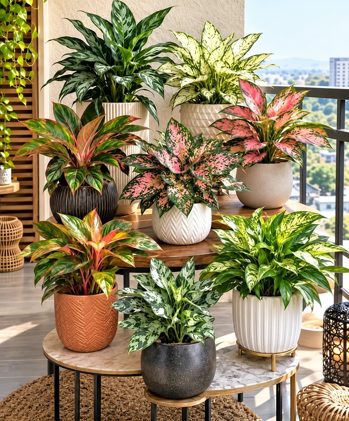 Aglaonema displayed as an indoor plant