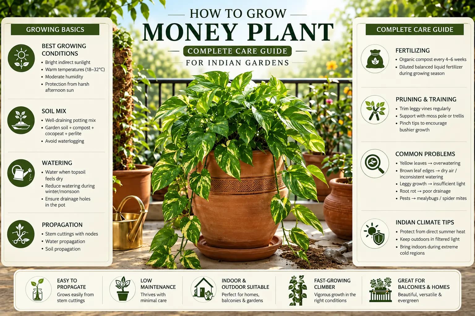 Pothos Plant growing indoors in an Indian home